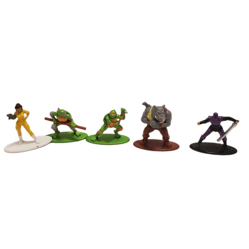 TMNT Jada Nano Metalfigs 5 Figure Lot Nickelodeon Ninja Turtles Die Cast Metal